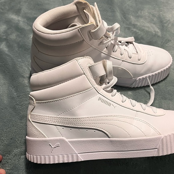 Puma White Lace-Up High-Tops - Picture 8 of 9